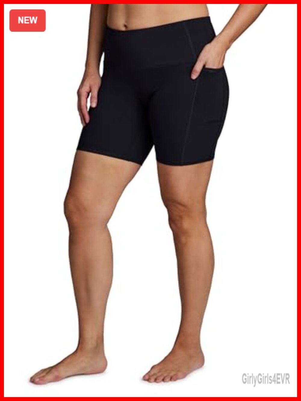 Plus Size High Waisted Bike Shorts with Pockets 7 Inch Inseam
